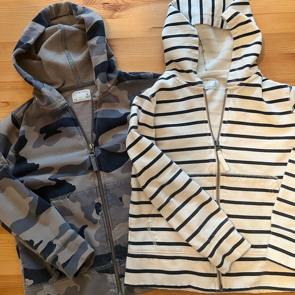 Set of 2, j.crew crewcuts boys sweatshirts size small